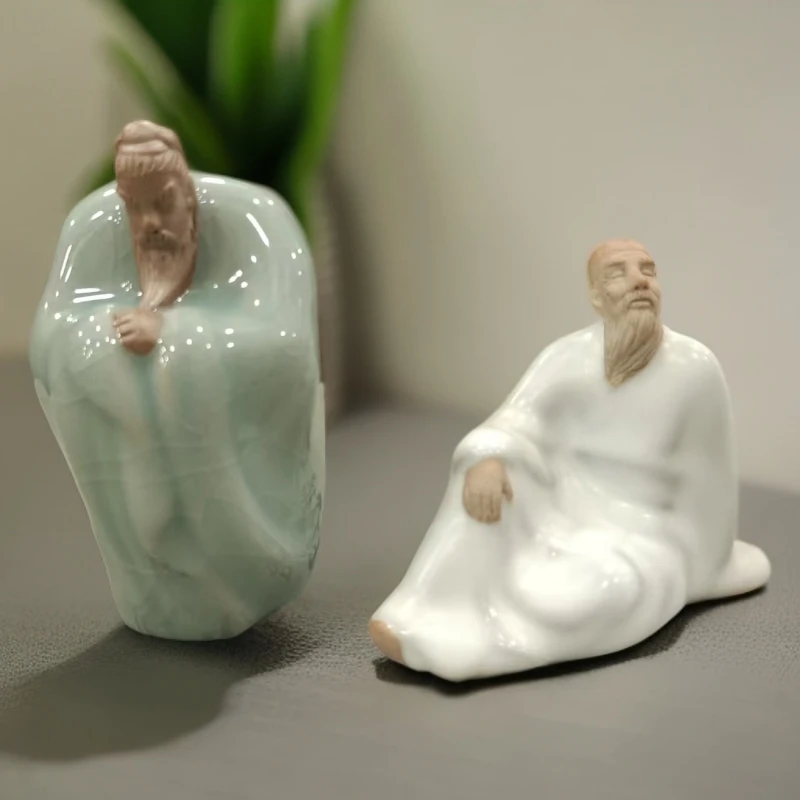 精品人物陶瓷乡仕汝窑哥窑家居小摆件客盆景摆件厅茶桌小装饰