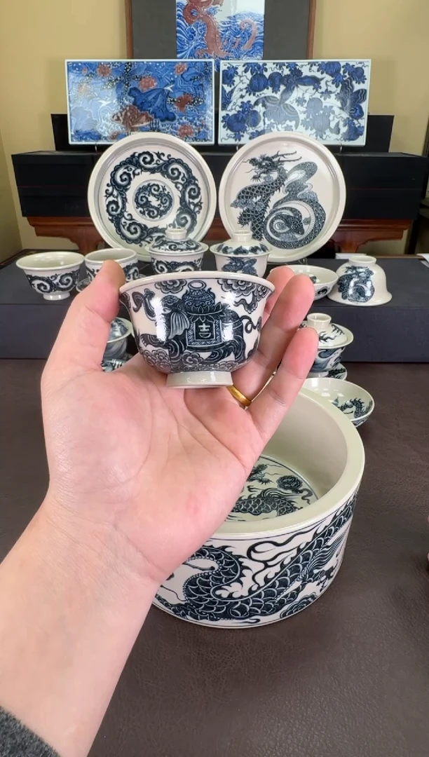 【闪购商品】二号釉大象纹小压手杯