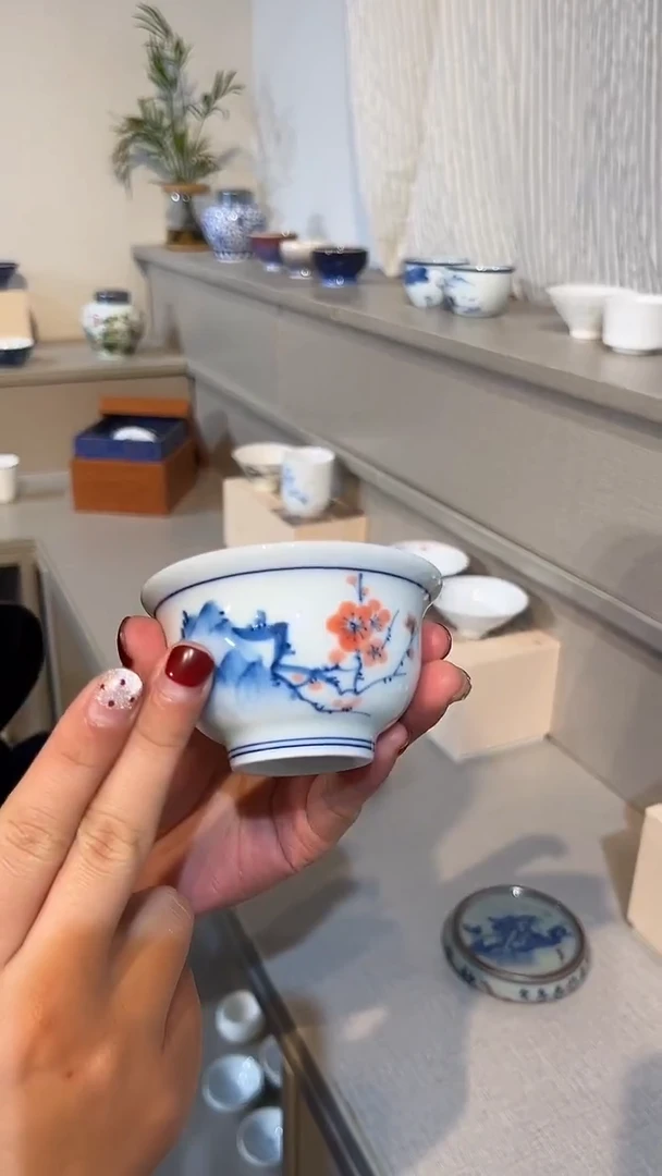 景德镇高温瓷梅花小压手