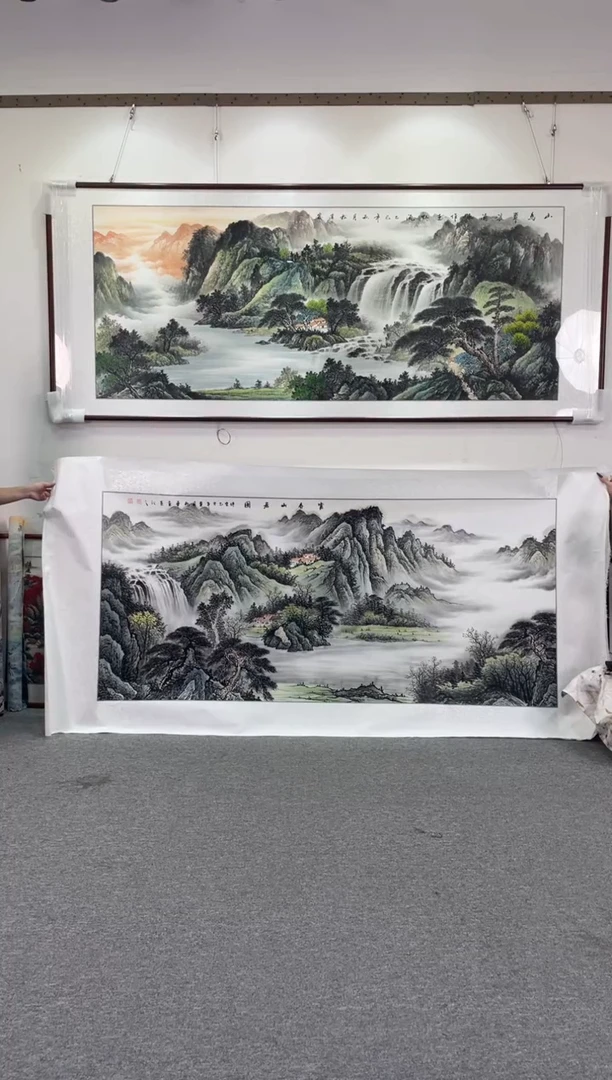 国画富春山居238*108手绘国画