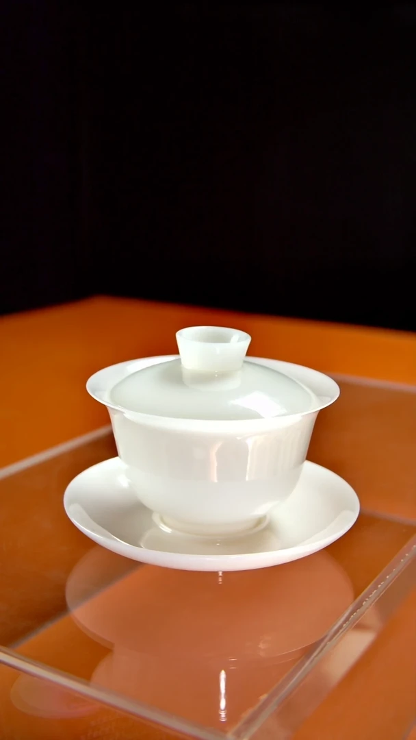 其他陶瓷《言泥陶瓷》璞玉高冰系列三才盖碗