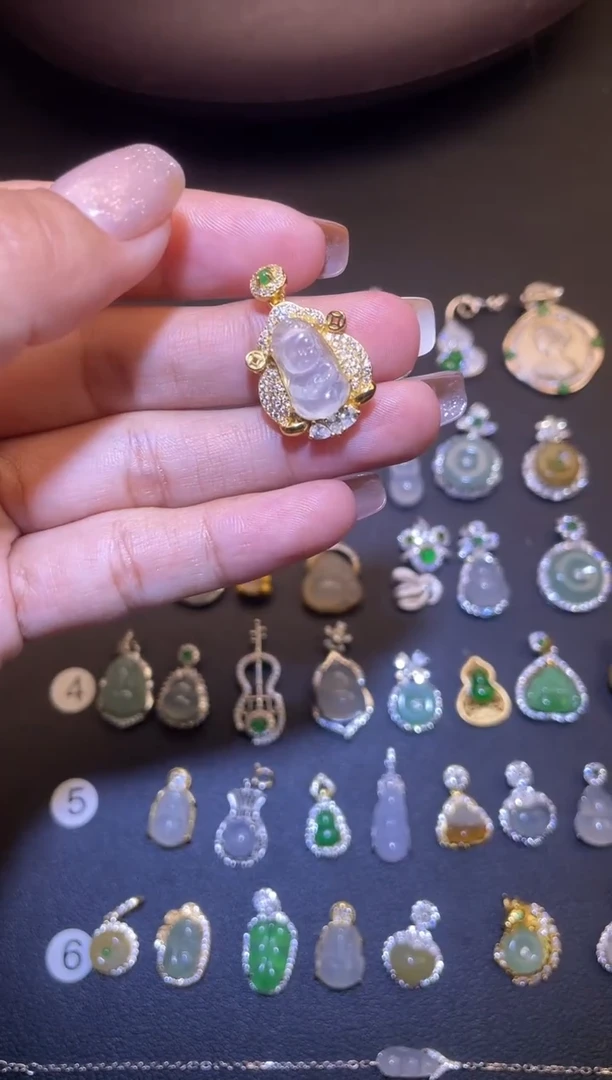 吊坠(不含链)银S925镶嵌翡翠1