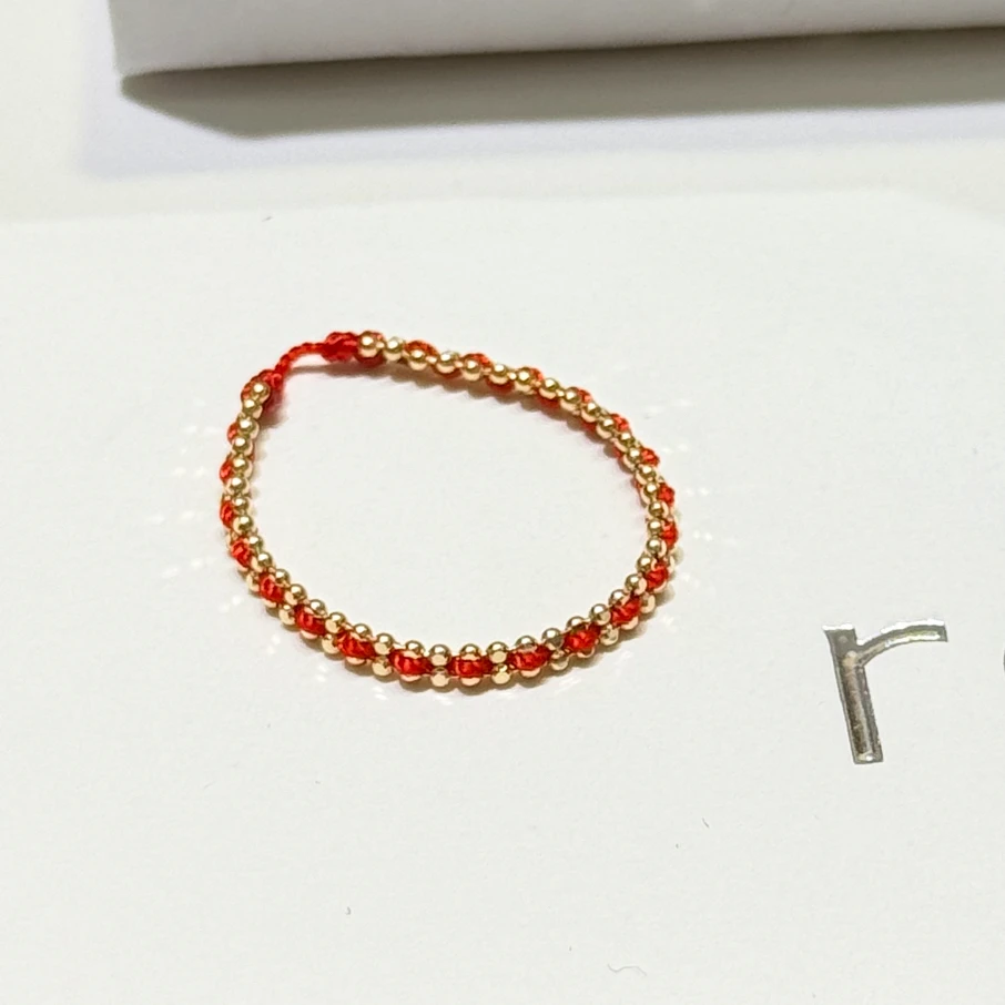 18K金 （10-17圈口）编制红绳戒指