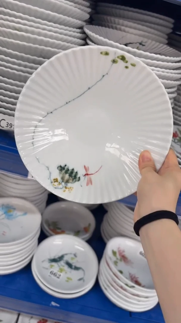 瓷片景德镇高温陶瓷食品级手绘釉中彩-贝壳盘