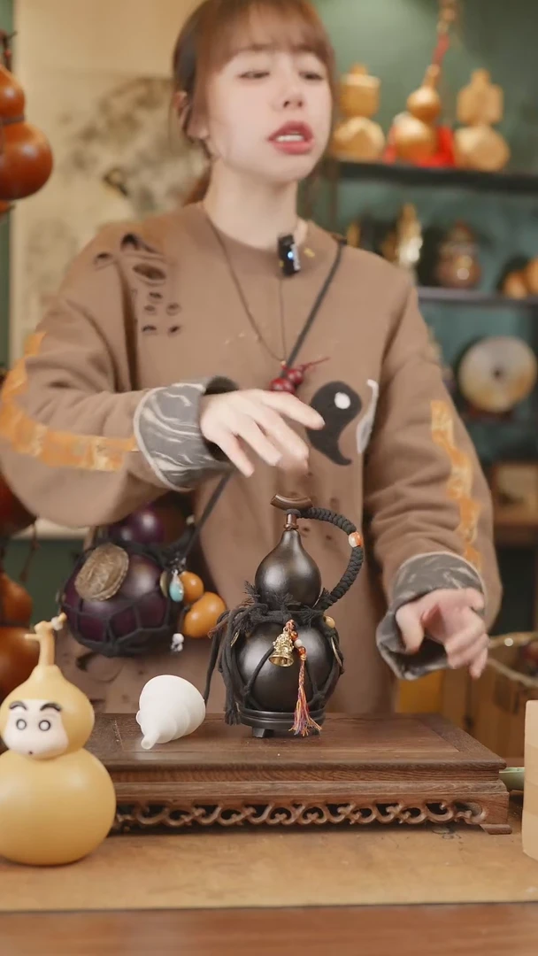 【闪购商品】52号精品天然大漆工艺防渗内胆酒葫芦~