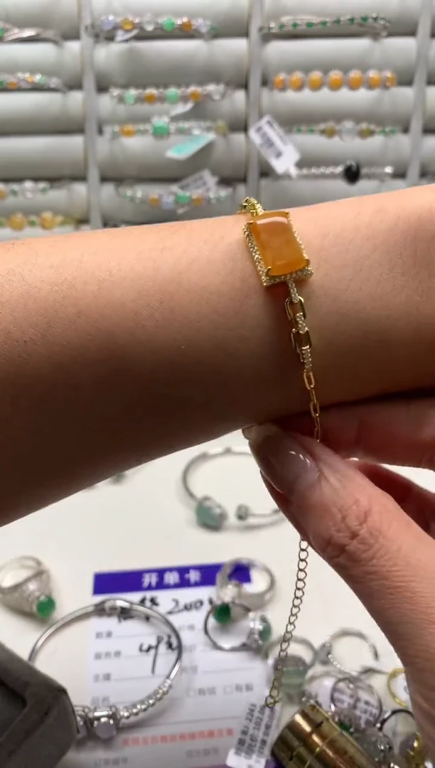 银S925镶嵌戒指翡翠手链