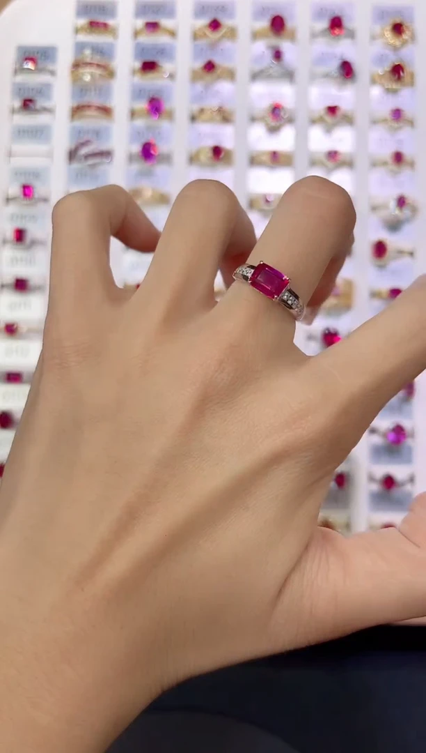 红宝石戒指银S925镶嵌00000