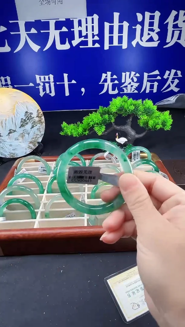 未镶嵌手镯石英质玉（非洲翠）圈口56