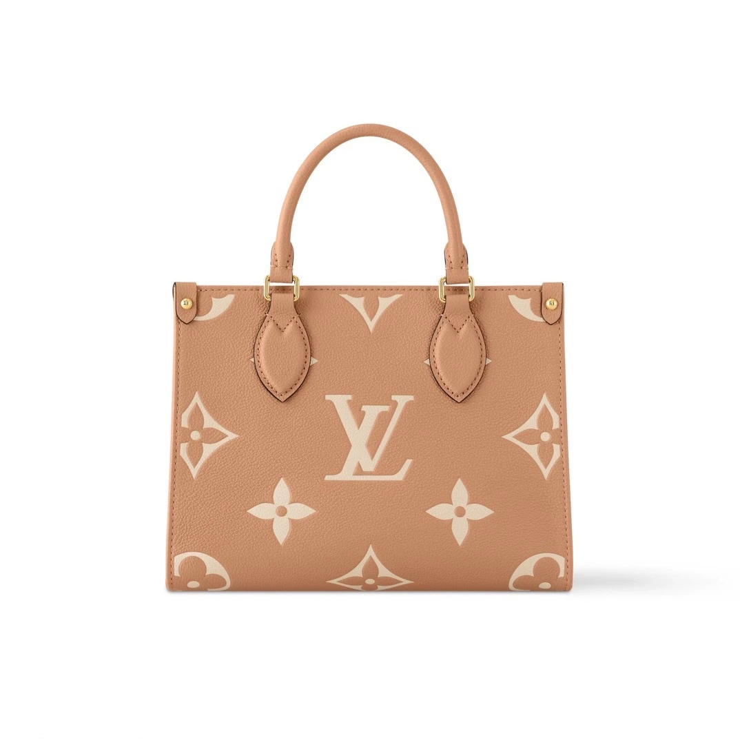 99新 LouisVuitton/路易威登 onthego小号奶茶色斜挎包