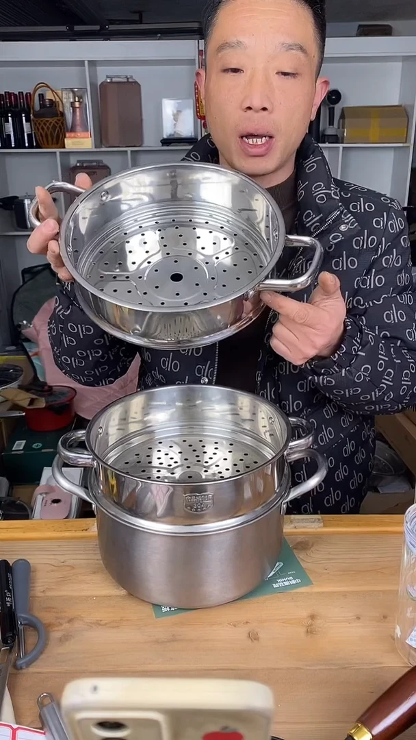 水晶玻璃1双耳蒸笼24 有小磕碰