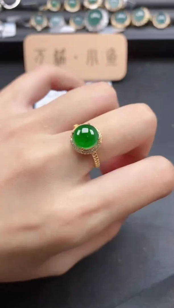 翡翠戒指银S925镶嵌51511
