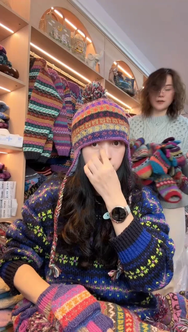 绵羊毛小*百羊毛护耳帽693