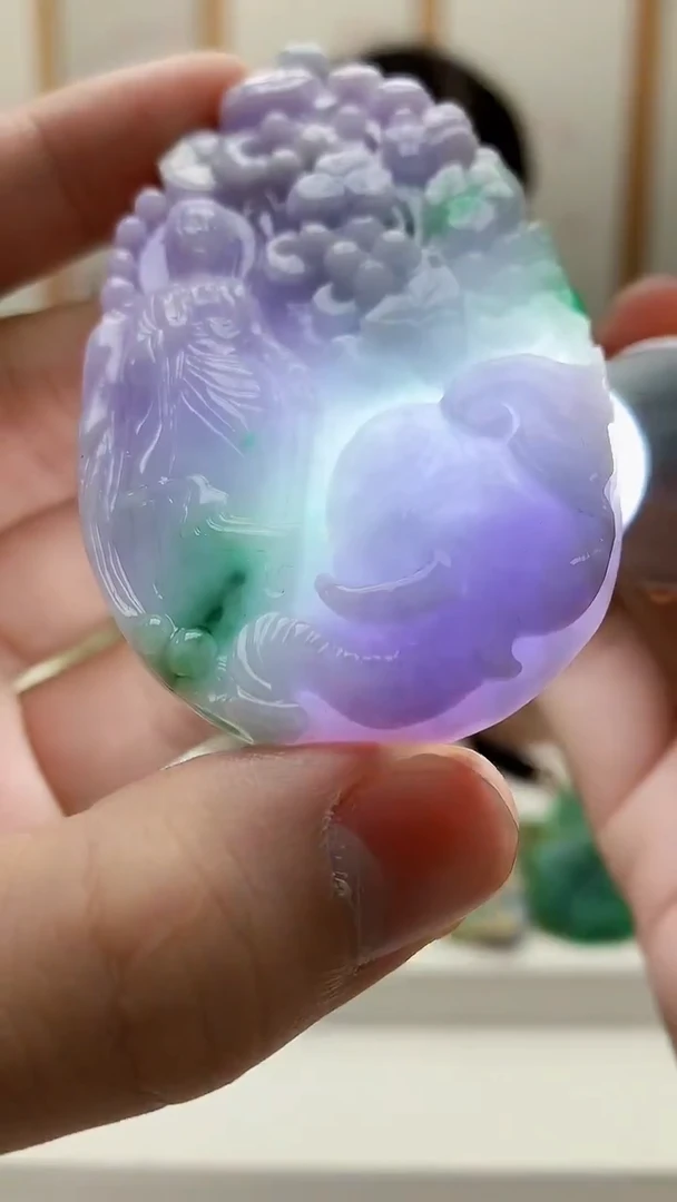 未镶嵌定制翡翠雨***…4812bb-毛货挂件