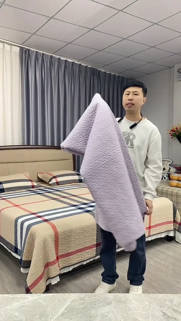 棉福利床盖香芋紫微瑕200*230