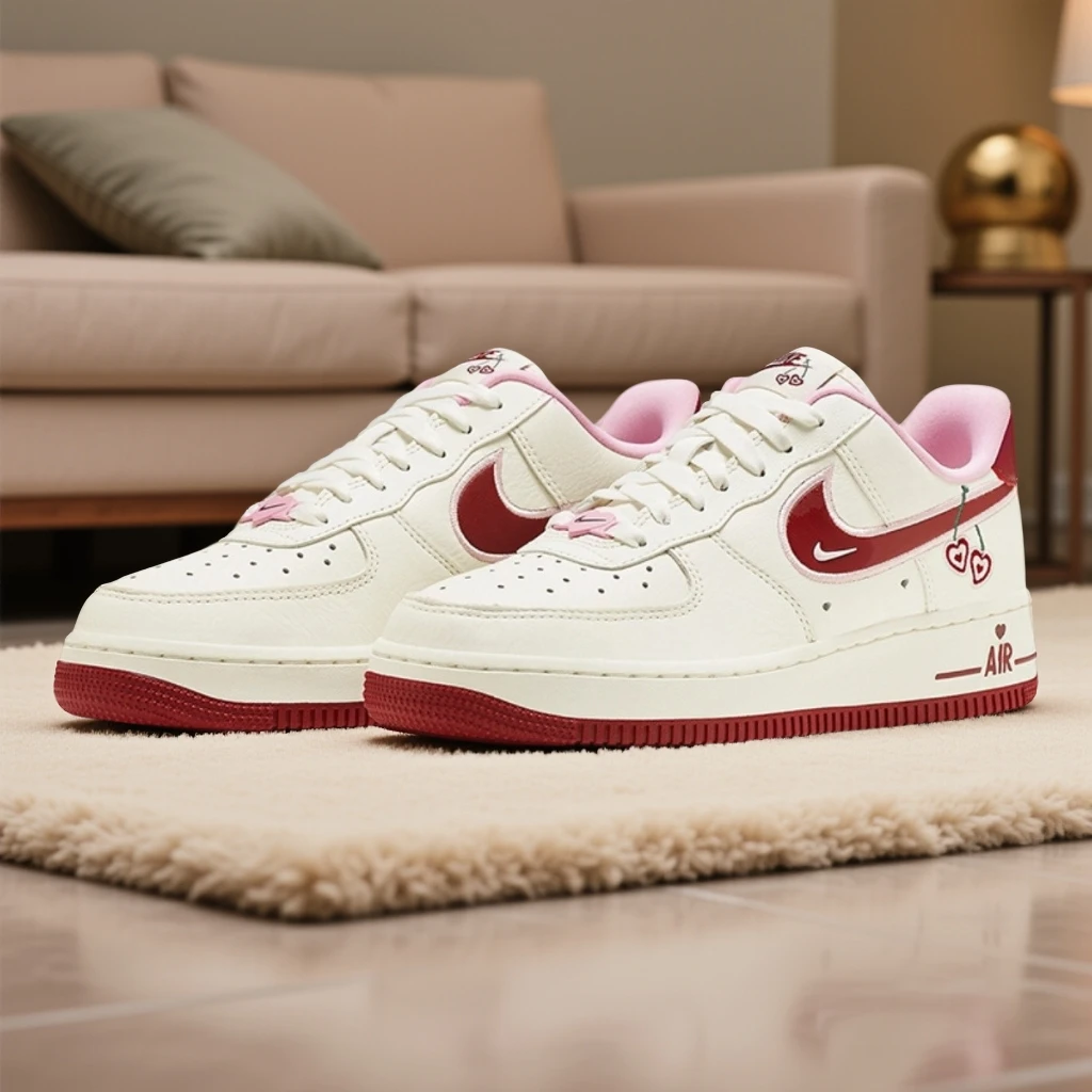 Nike Air Force 空军一号情人节女款限定爱心刺绣板鞋 FD4616-161