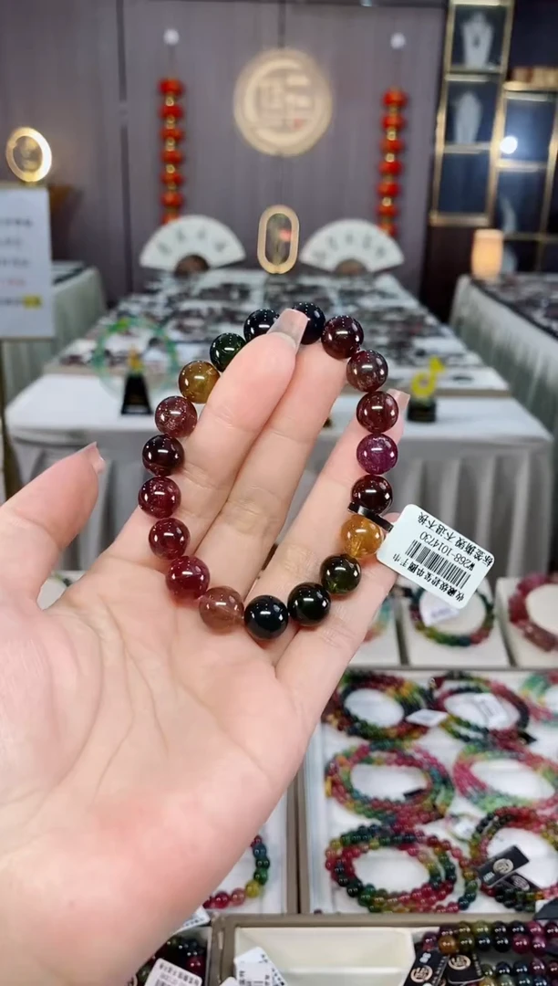 收藏级老矿碧玺单圈手串10mm+未镶嵌碧玺hon多样性发一条