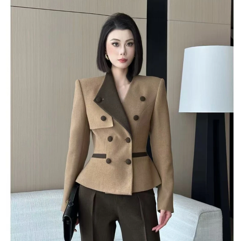 琦哥【摩登权迹】原创西装复古时尚通勤秋冬外套裤子35428/35446