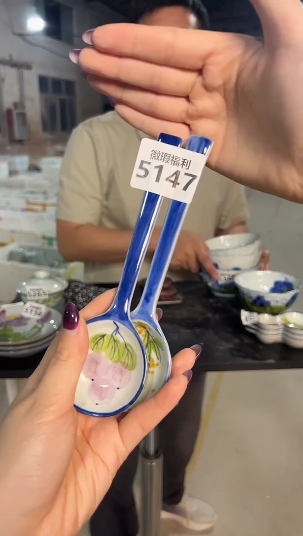 陶瓷2只装 景德镇高温釉下手绘陶瓷