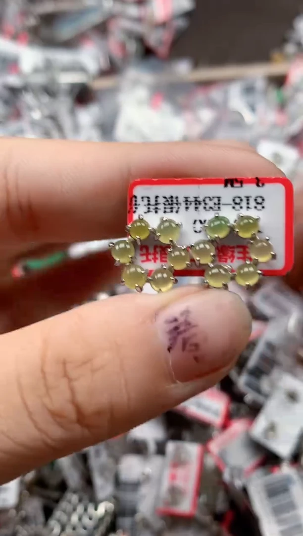 银S925镶嵌戒指翡翠天然A货缅甸翡翠