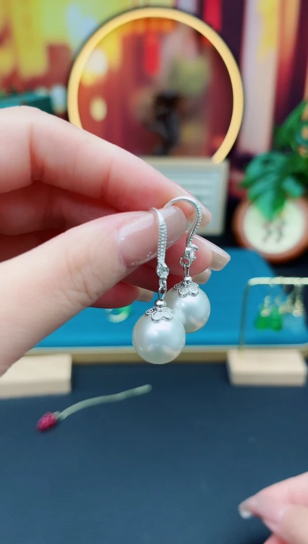 耳饰银S925镶嵌拼合珍珠（马贝珠）239