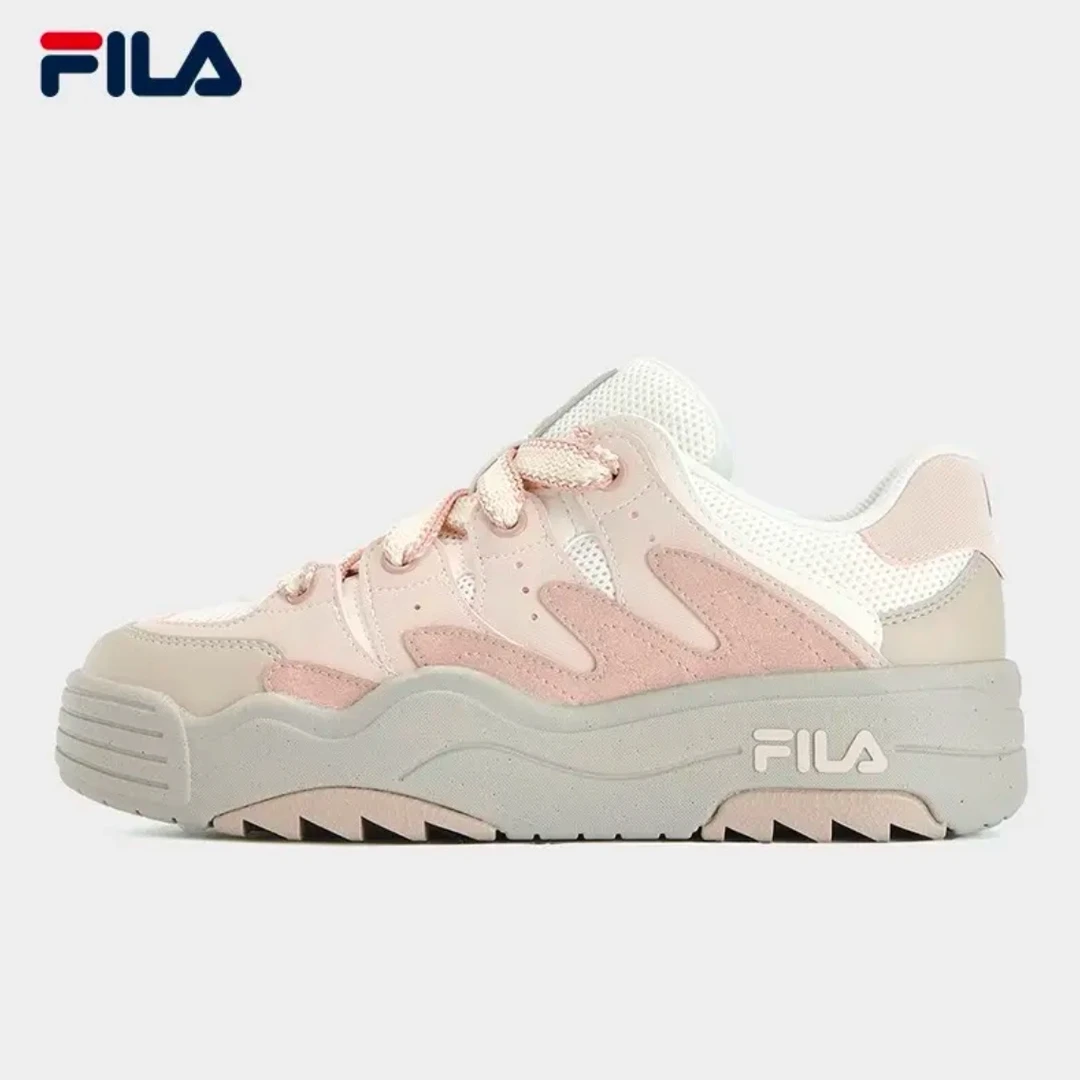 FILA 斐乐斑斓鞋ROSETTA女鞋板鞋2025秋新款面包厚底鞋复古休闲鞋