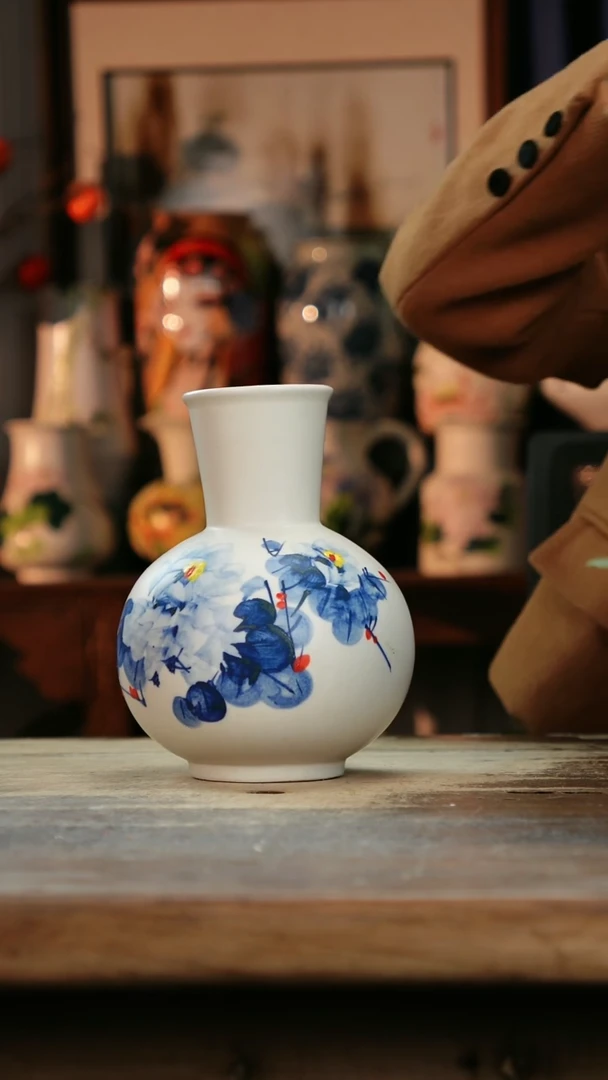 【闪购商品】瓷片景德镇纯手工釉下彩精品花瓶