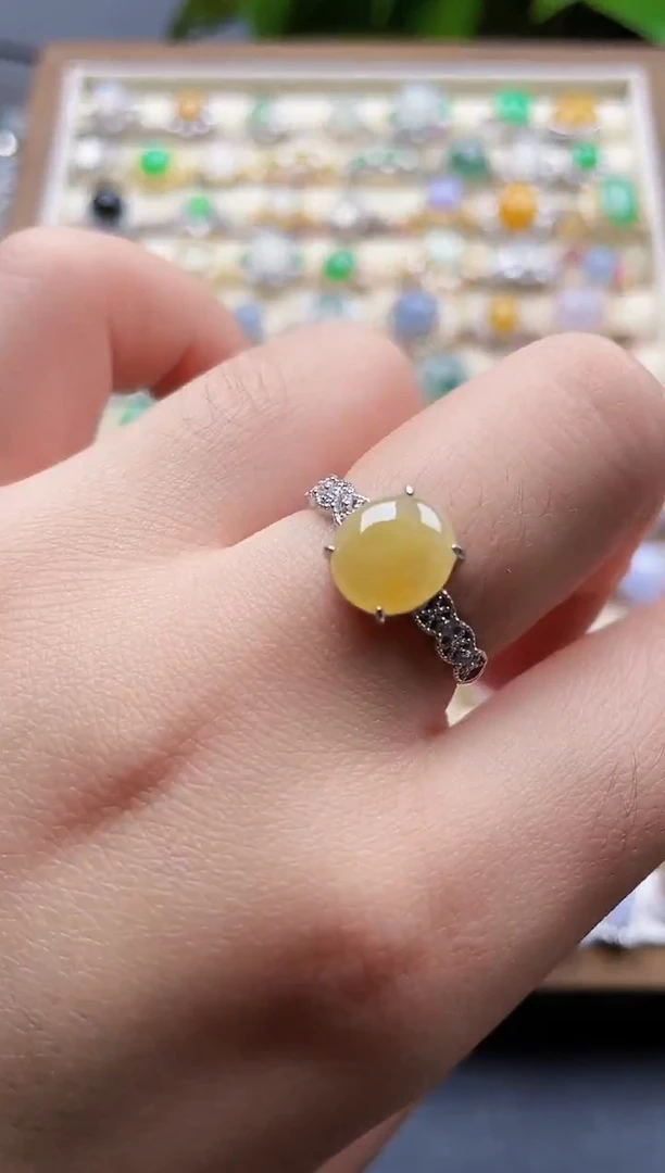 银S925镶嵌戒指翡翠18