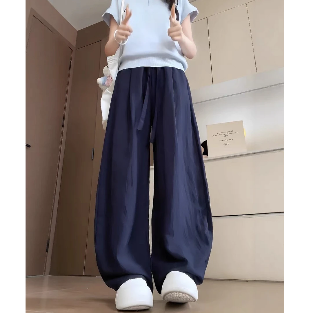 【现货运险】‘天丝亚麻’弯刀裤裤子抗皱垂感直筒冰丝阔腿裤薄款