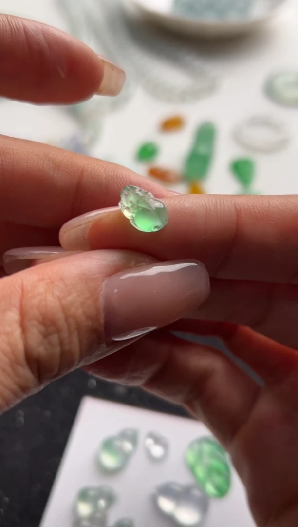 【闪购商品】定制翡翠未镶嵌玻璃绿貔貅6500+650-xxf047