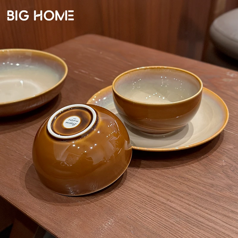 陆升窑变陶瓷小碗！耐高温吃饭喝粥米饭碗5寸碗复古水果碗釉下彩