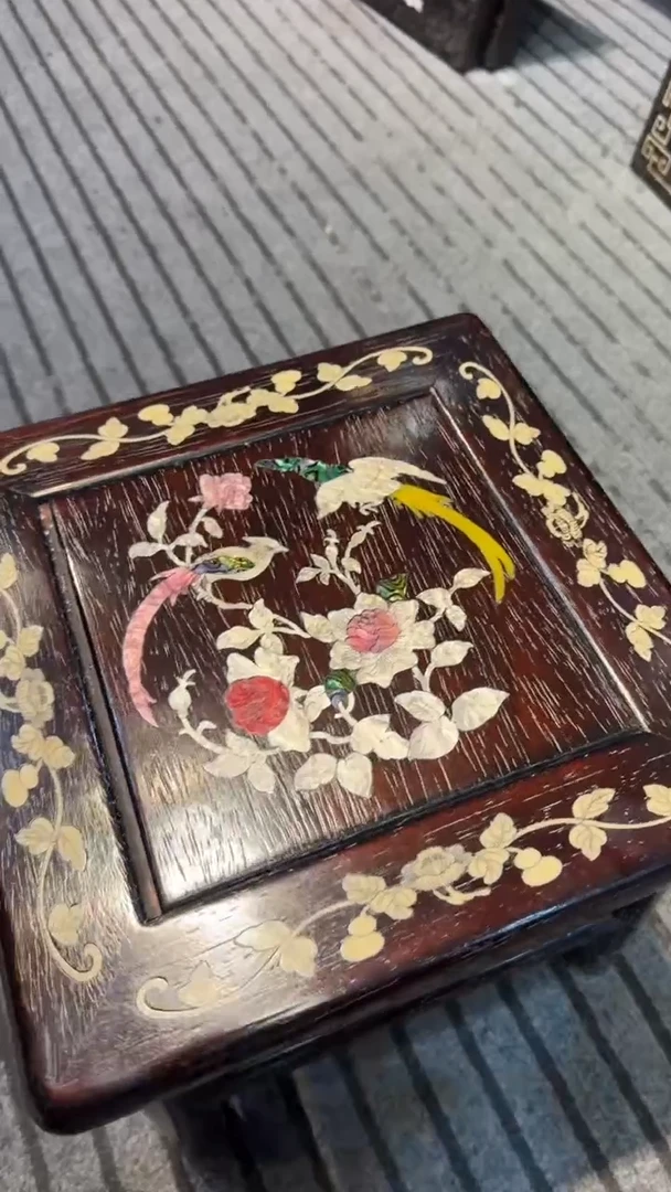 木紫檀螺钿富贵凳邵氏紫檀木艺