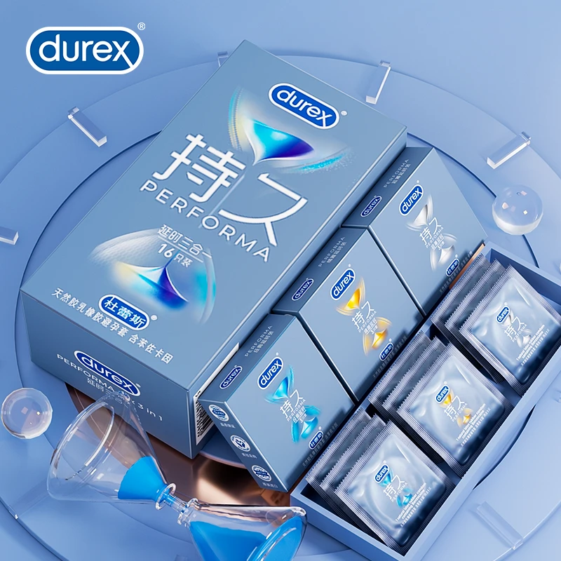 durex杜蕾斯延时款三合一避孕套杜杜久久套超薄持久型延时安全套情趣水润免洗官方正品旗舰天然胶乳橡胶避孕套