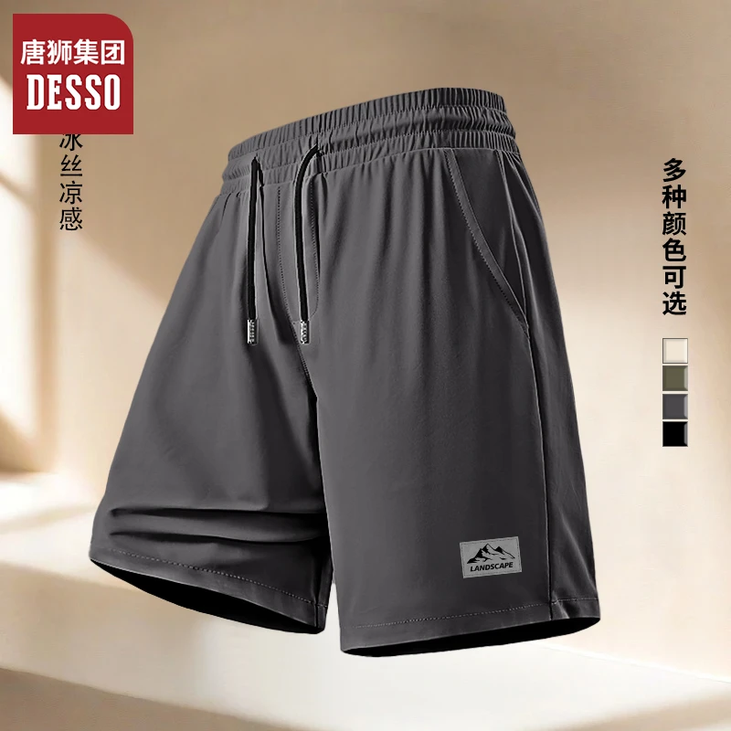 唐狮集团desso运动裤子男款夏季2025新款冰丝凉感速干透气男短裤