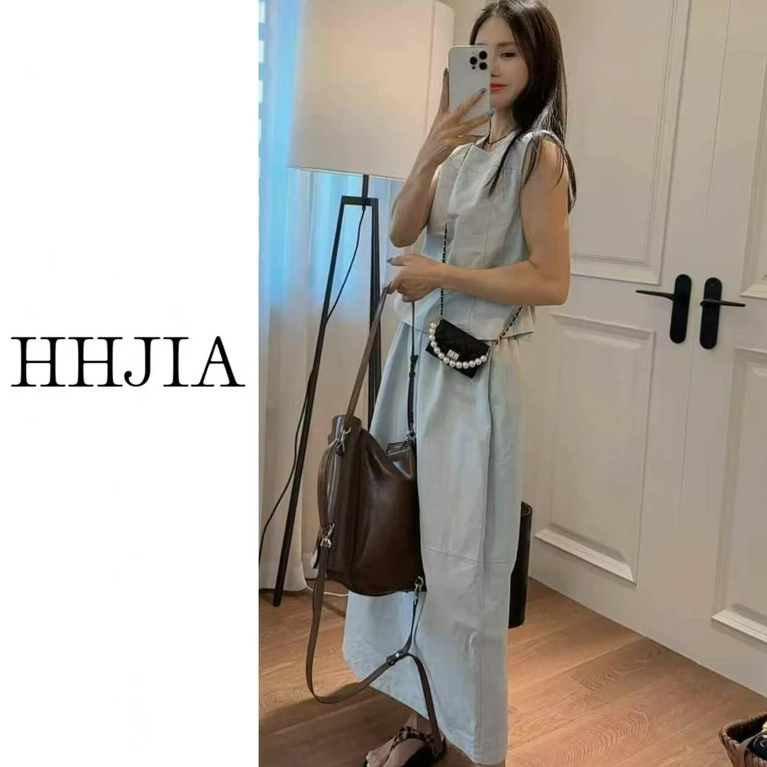 【慧慧家】韩国.2025定制款 韩系时尚水蓝色裙子套装