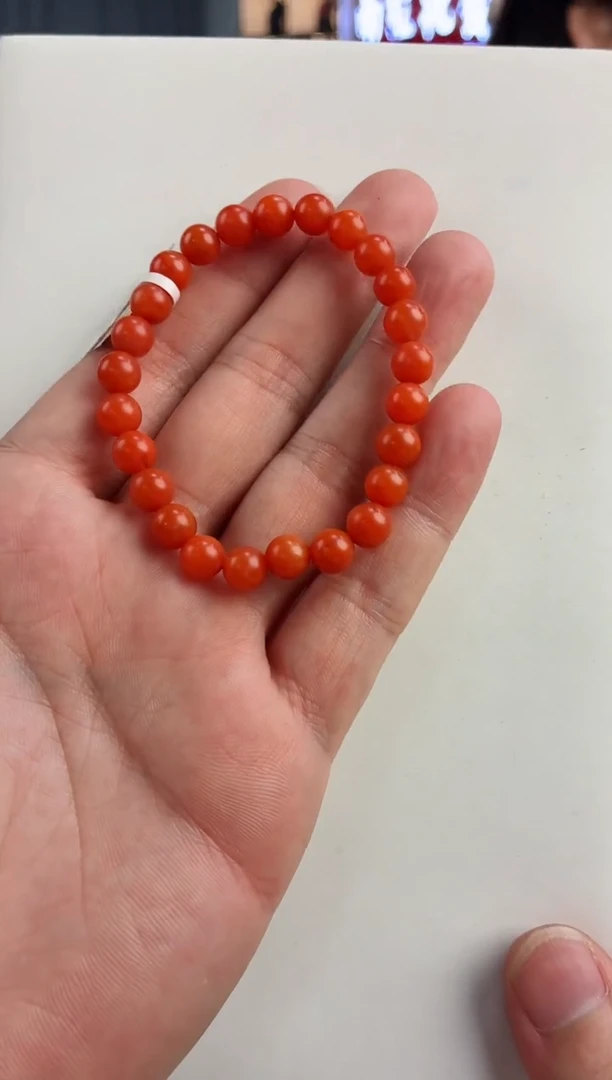 未镶嵌保山哑光手串7*南红玛瑙一个/条
