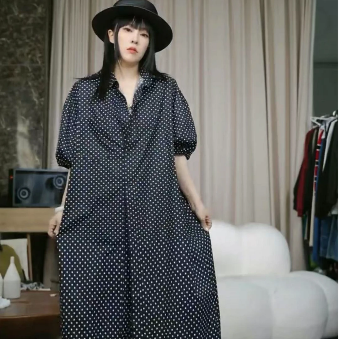 infobyfive2025春季新款波点宽松衬衫裙连衣裙NF0502211