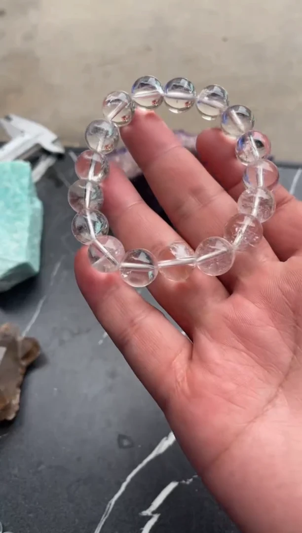 【闪购商品】水晶卡12mm未镶嵌天然喜马拉雅水晶手串拍2单99发1