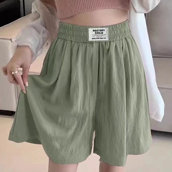 冰丝短裤百搭宽松显瘦阔腿裤高腰凉凉裤夏季薄款运动休闲五分裤女