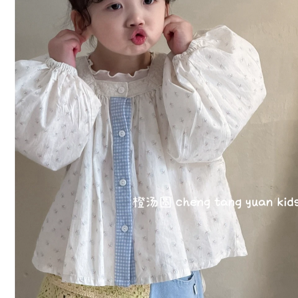 2025新款女童春季娃娃衫衬衫春秋装宝宝甜美韩版女宝长袖上衣