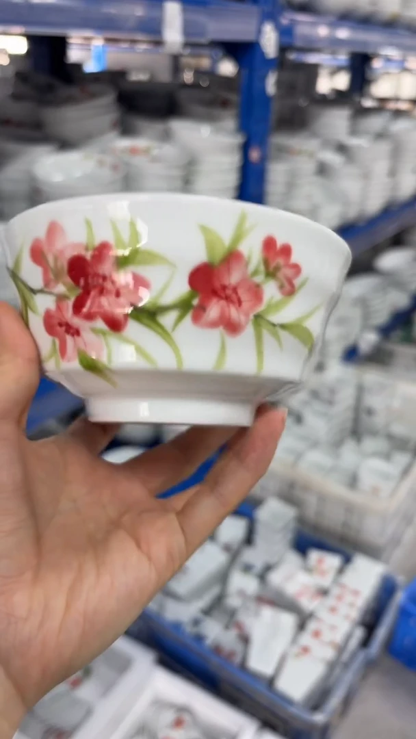 瓷片景德镇高温陶瓷食品级手绘釉中彩-小高脚