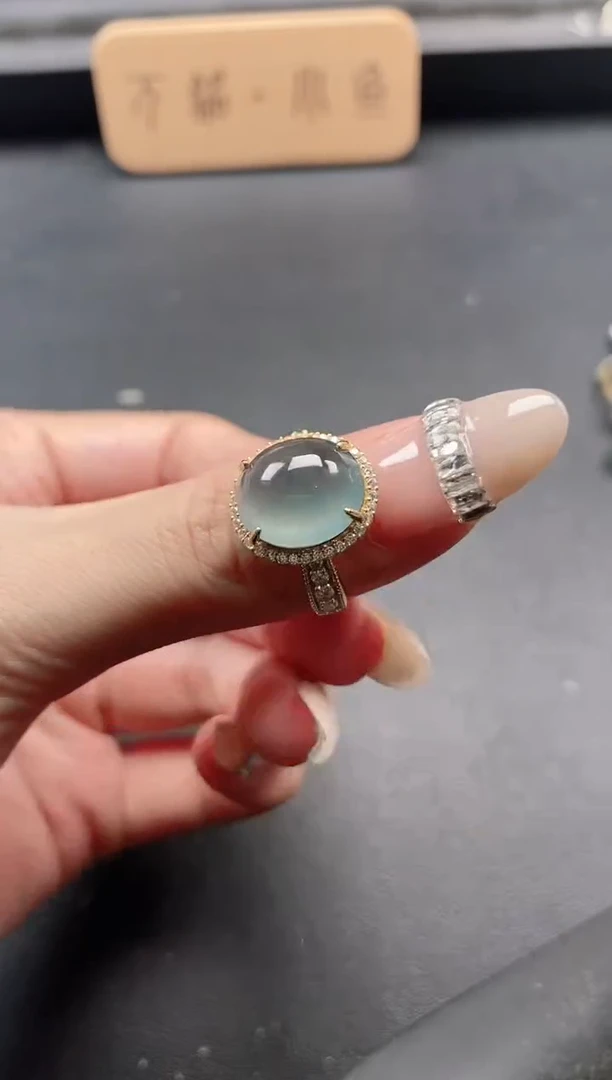 银S925镶嵌戒指翡翠5111