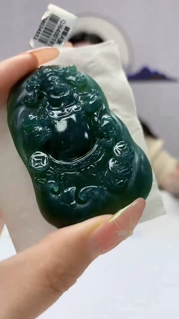 【闪购商品】定制翡翠未镶嵌0405DD-毛货挂件财神41