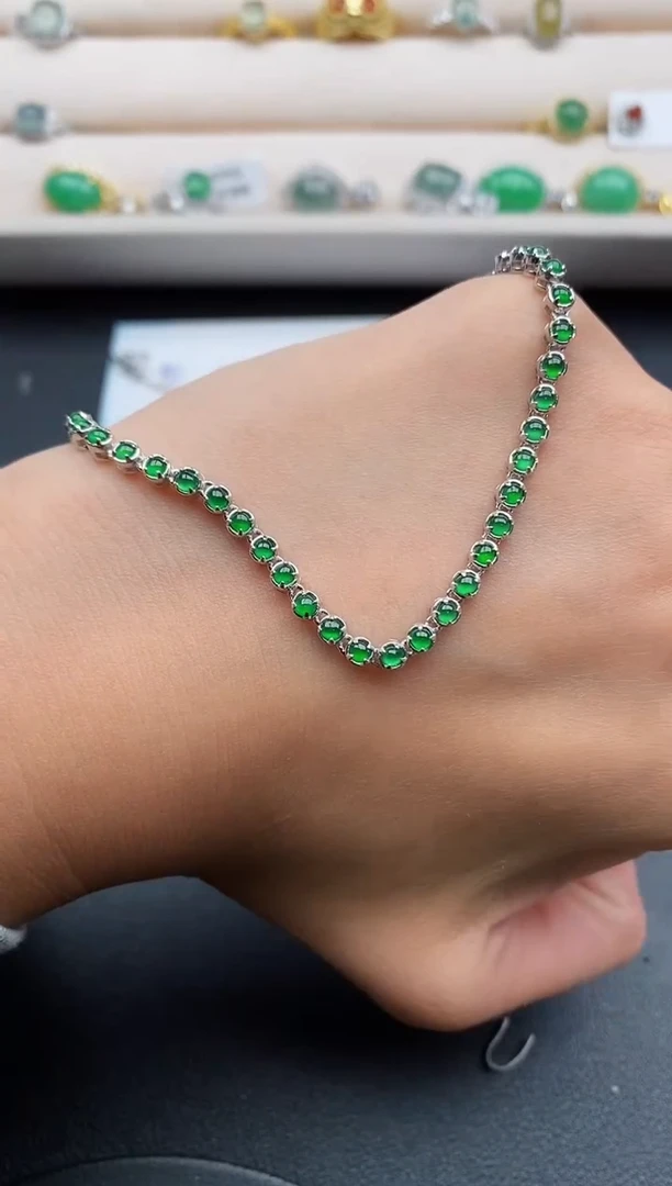 银S925镶嵌戒指翡翠666666+6