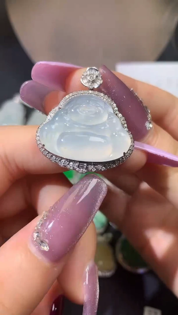 翡翠18K金镶嵌吊坠(不含链)吊坠