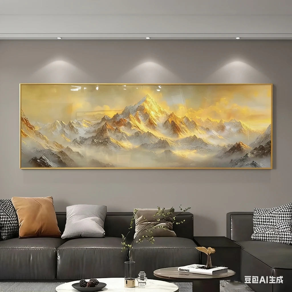 A251轻奢大气日照金山客厅装饰画适合沙发背景墙卧室餐厅70200