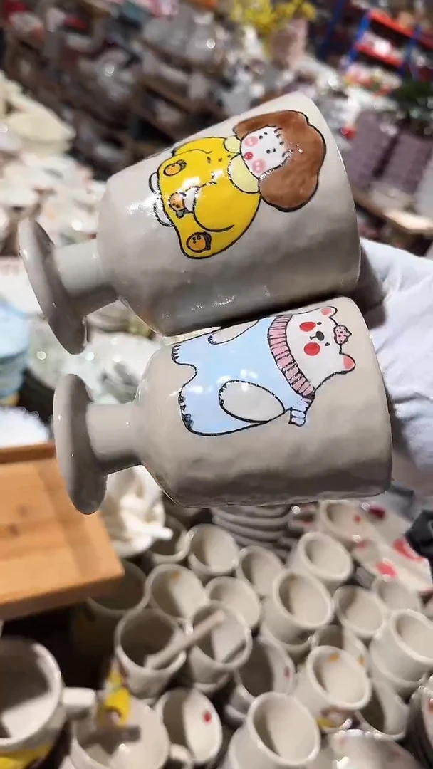 陶瓷2个高脚杯微瑕 凑满20元包邮