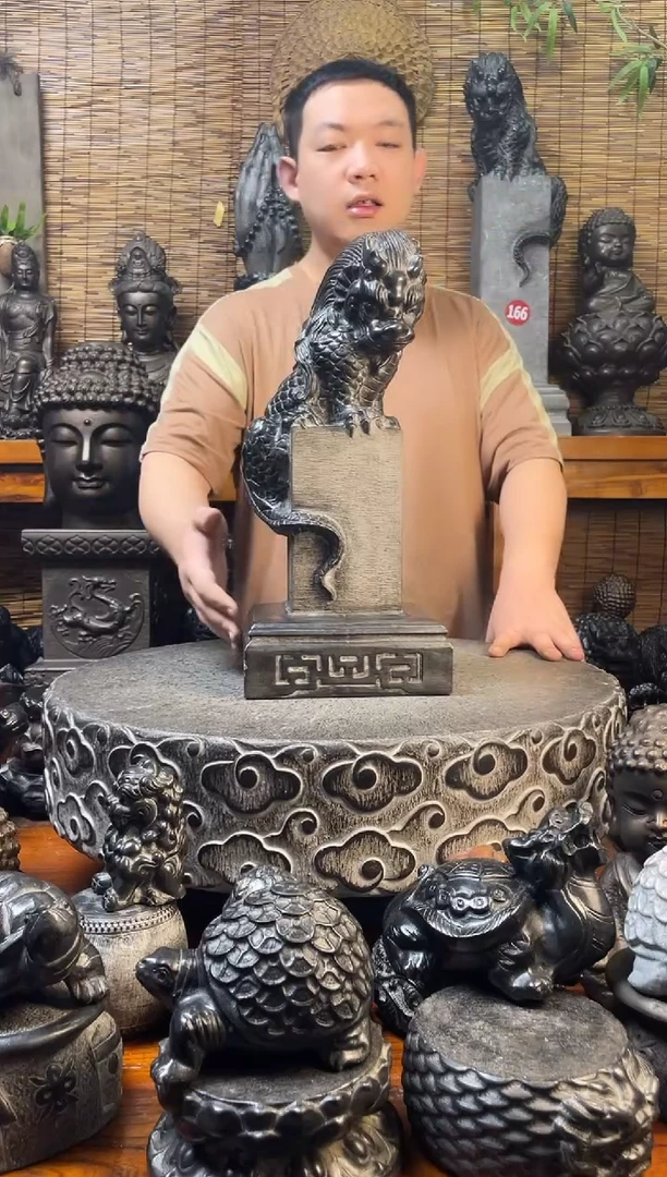 石材42吸水兽立柱天然青石雕刻