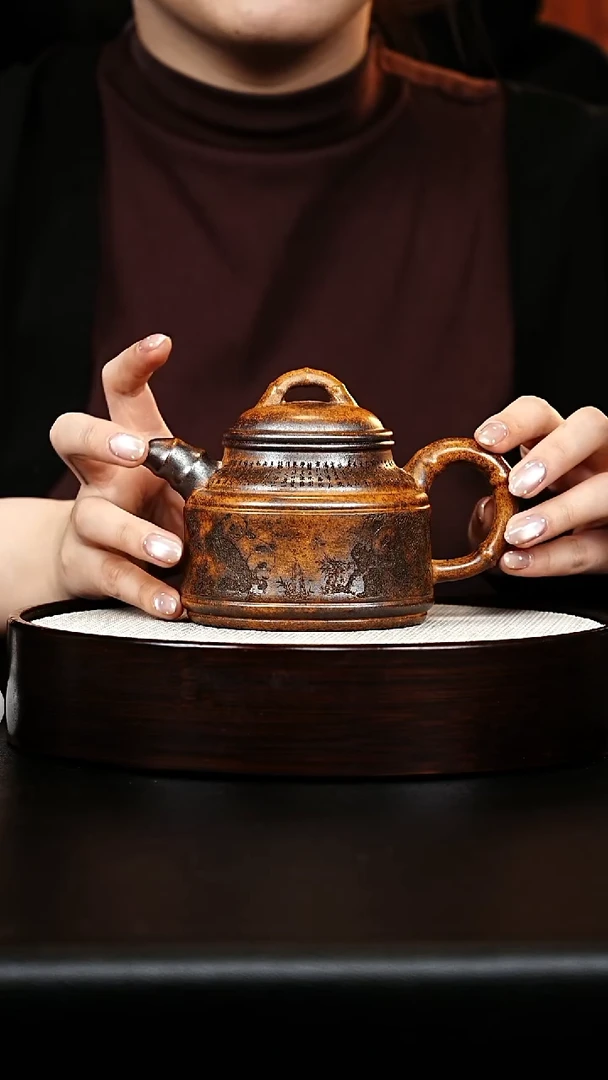 茶壶紫砂竹鼎壶