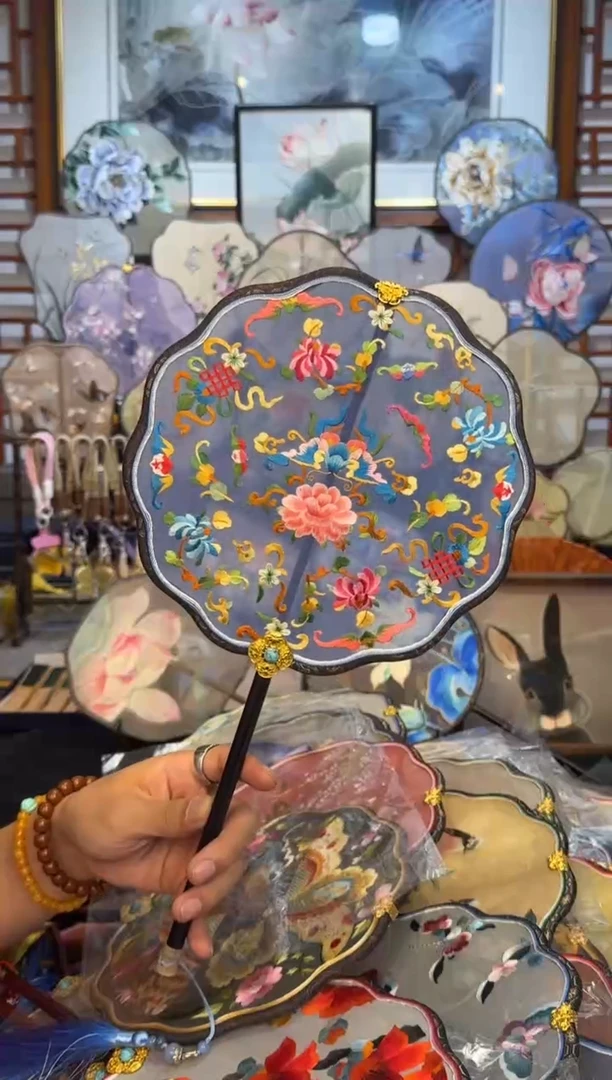 扇子纯手工苏绣团扇