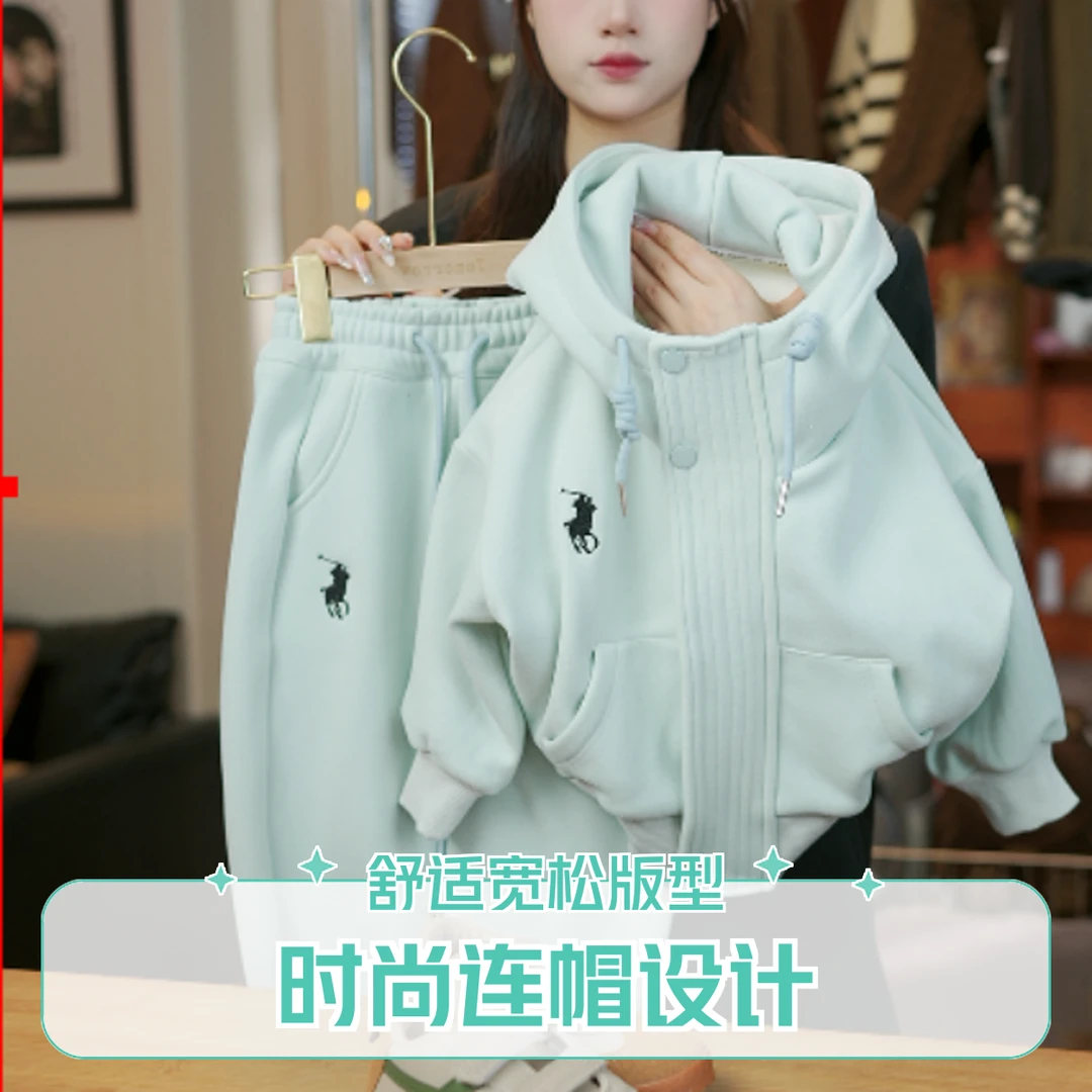 「平替好物」2024年童款运动秋冬韩版时尚洋气百搭加绒加厚休闲上衣
